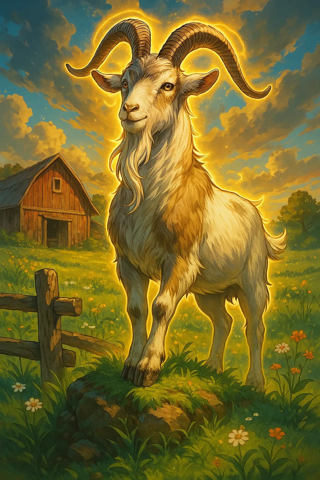 Goat card art